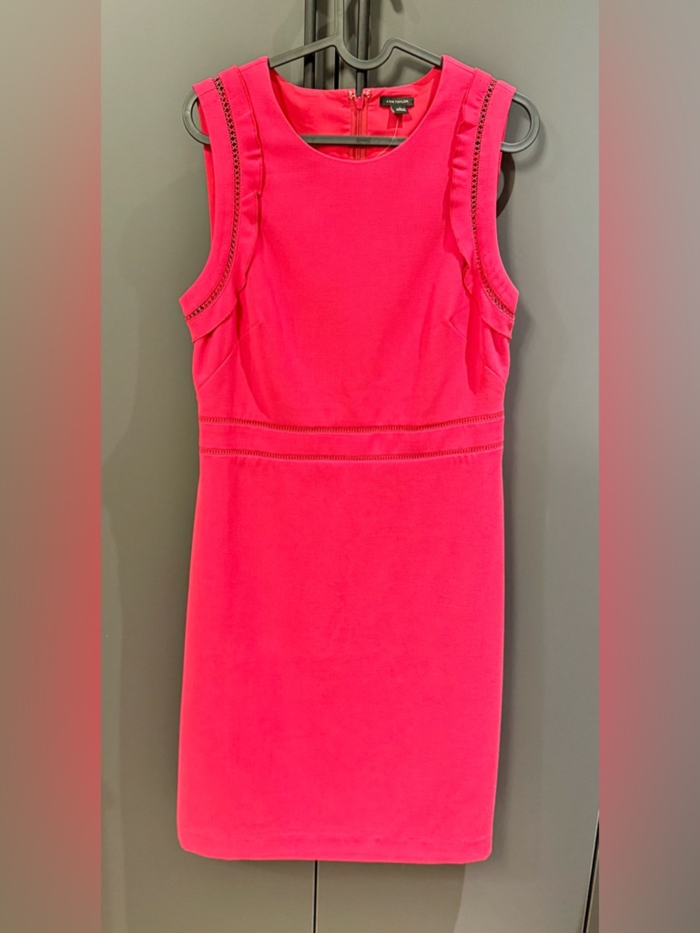 Ann Taylor Hot Pink Sleeveless Sheath Dress